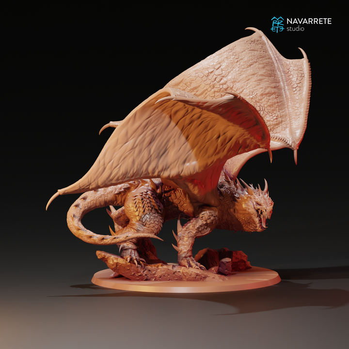 Cave Dragon Miniature – 28mm Fantasy Resin Model by Navarette Studios