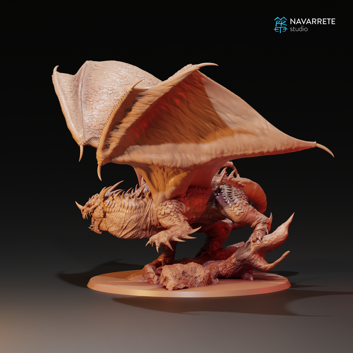 Cave Dragon Miniature – 28mm Fantasy Resin Model by Navarette Studios