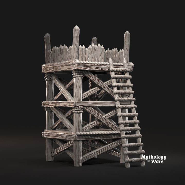 Viking Watchtower by Davale games in 32mm, 28mm, 15mm Scale 3D Printed Scenery for Wargaming Dnd and Warhammer