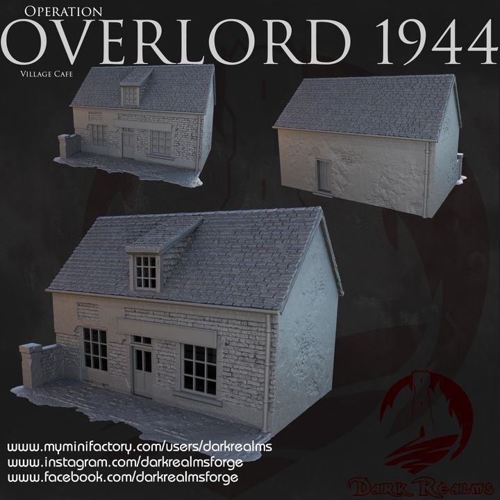 Overlord Cafe by DarkRealms in 32mm, 28mm, 15mm Scale 3D Printed Scenery for Wargaming Dnd and Warhammer