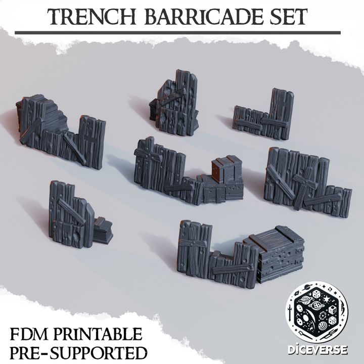 Trench barricade set