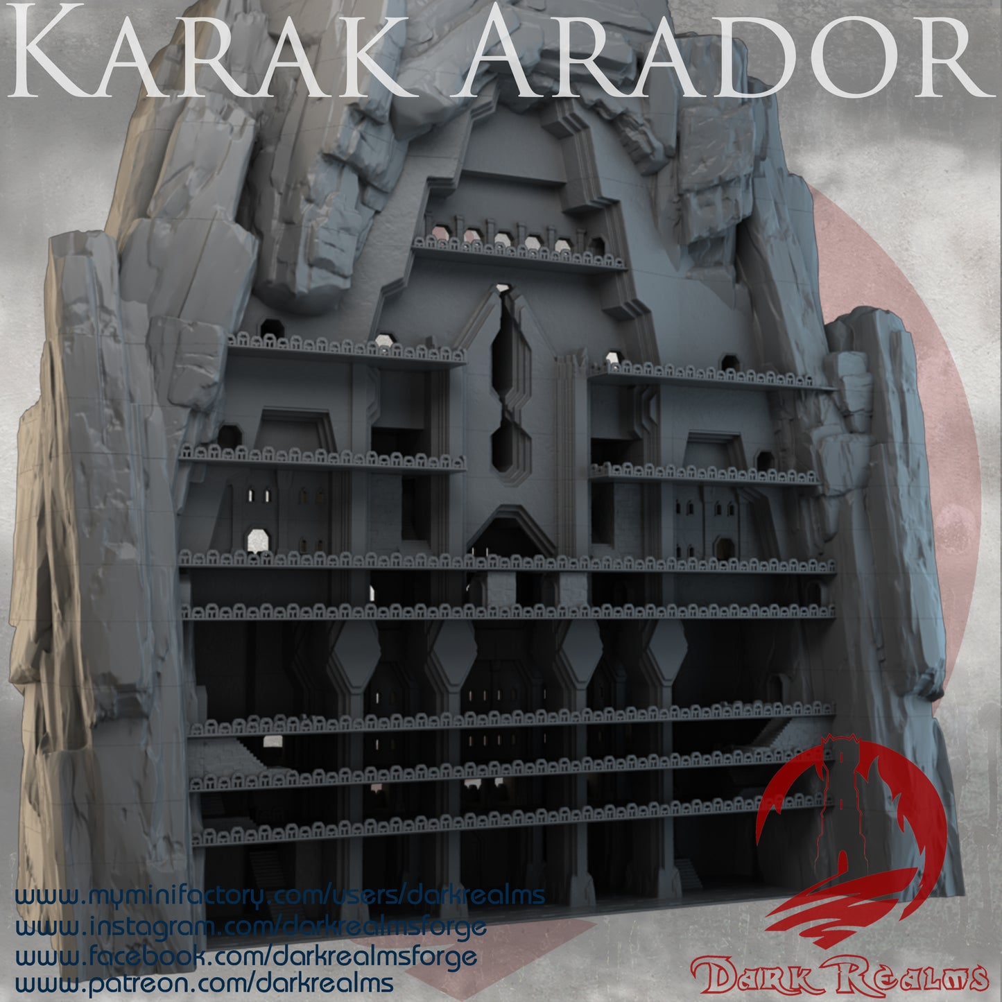 Karak Arador by DarkRealms in 32mm, 28mm, 15mm Scale 3D Printed Scenery for Wargaming Dnd and Warhammer