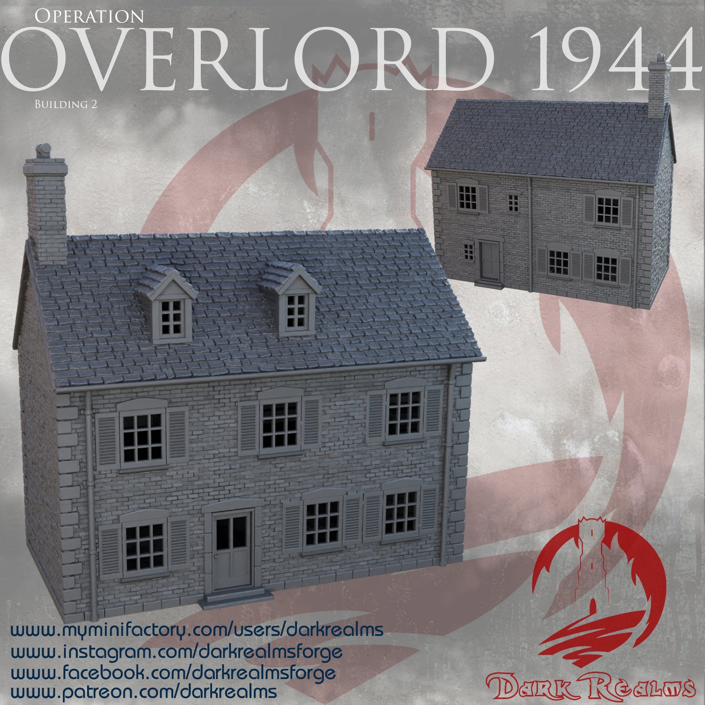 Overlord building 2 by DarkRealms in 32mm, 28mm, 15mm Scale 3D Printed Scenery for Wargaming Dnd and Warhammer