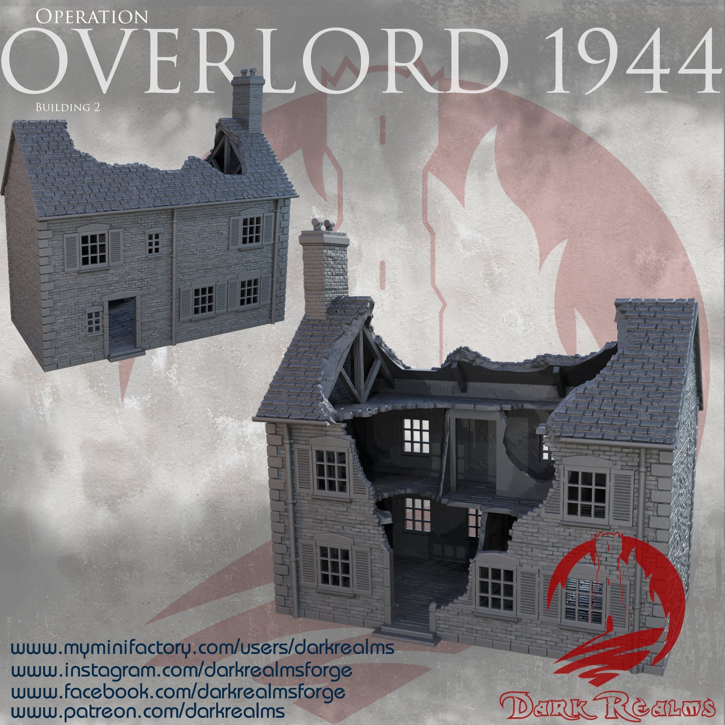 Overlord building 2 by DarkRealms in 32mm, 28mm, 15mm Scale 3D Printed Scenery for Wargaming Dnd and Warhammer
