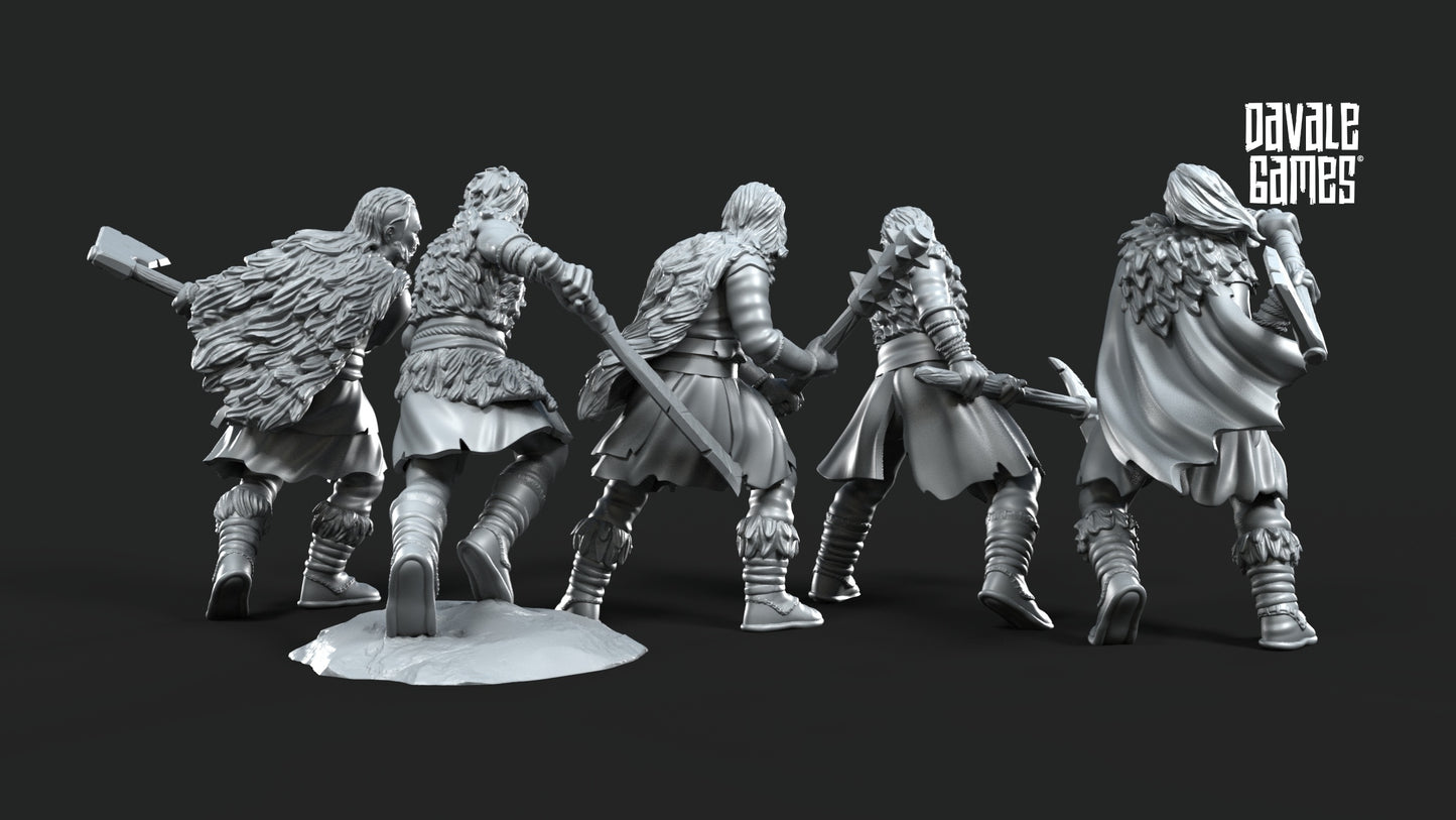 5 x Fellmount Reavers warriors with 2-handed weapons