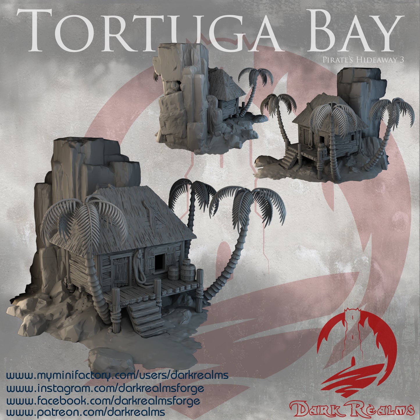 Tortuga Bay hideaway 3 by Dark Realms in 32mm, 28mm, 15mm Scale 3D Printed Scenery for Wargaming Dnd and Warhammer