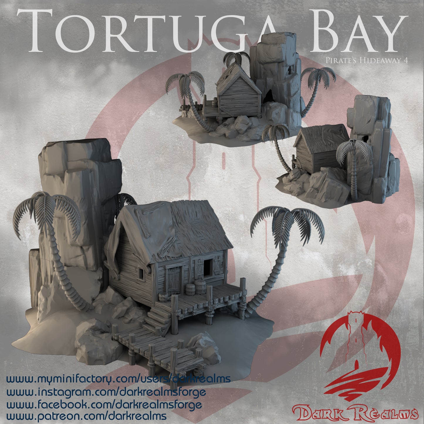 Tortuga Bay hideaway 4 by Dark Realms in 32mm, 28mm, 15mm Scale 3D Printed Scenery for Wargaming Dnd and Warhammer
