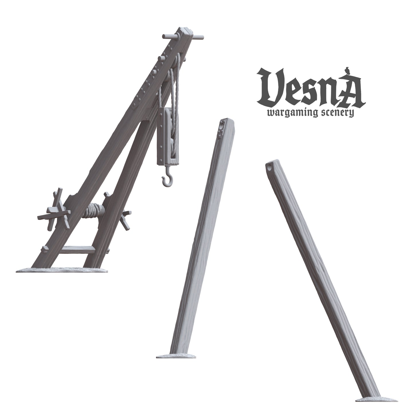 Bombard Crane in 32mm, 28mm, 15mm Scale 3D Printed for Historical Wargaming