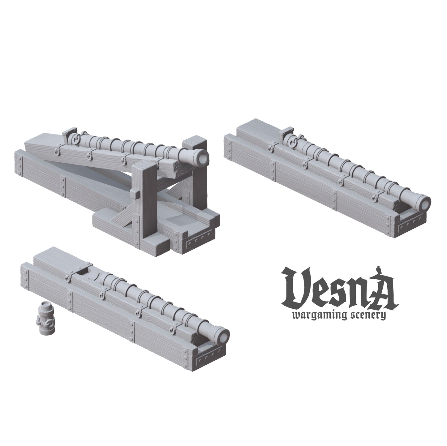 Breech loading artillery in 32mm, 28mm, 15mm Scale 3D Printed for Historical Wargaming