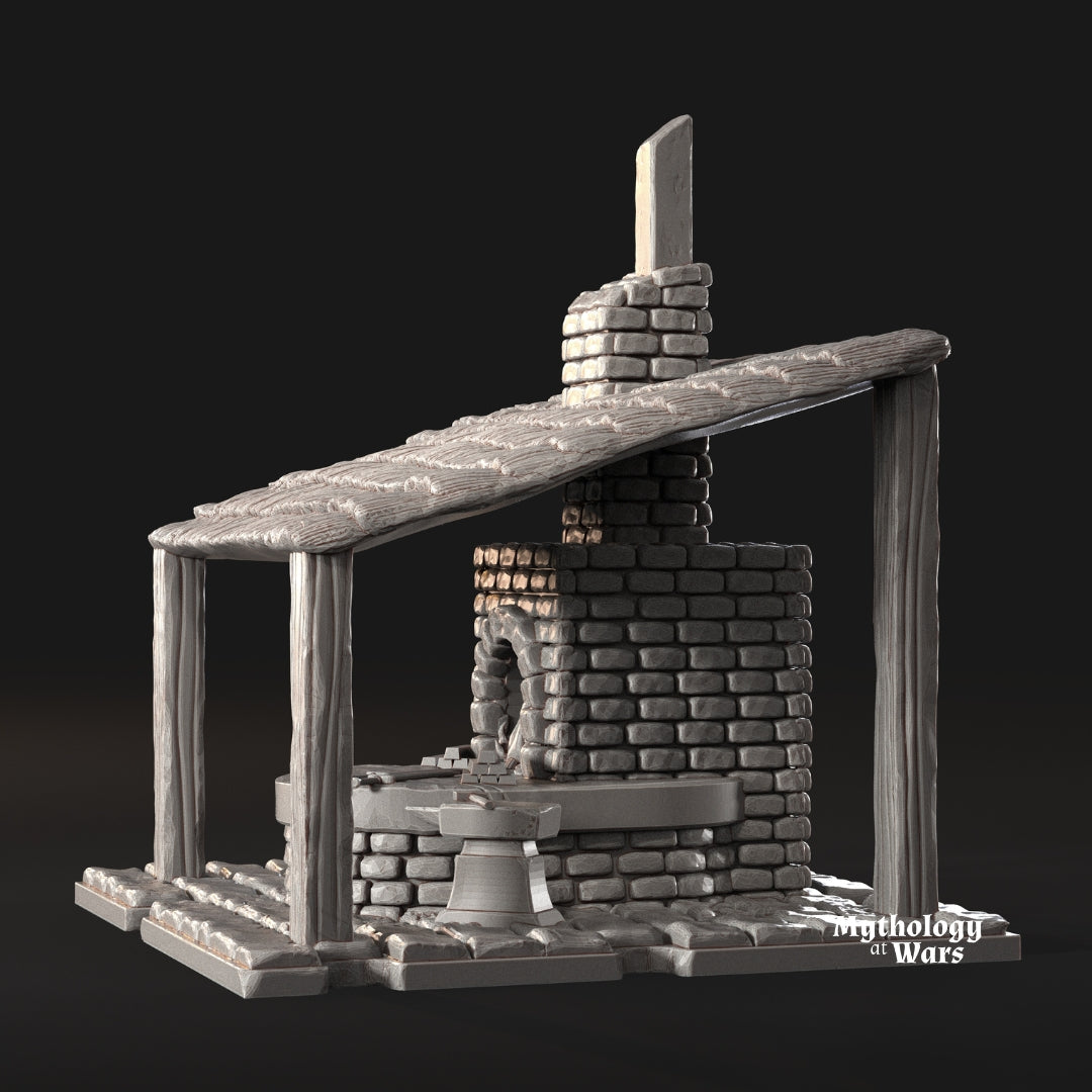 Viking Forge by Davale games in 32mm, 28mm, 15mm Scale 3D Printed Scenery for Wargaming Dnd and Warhammer