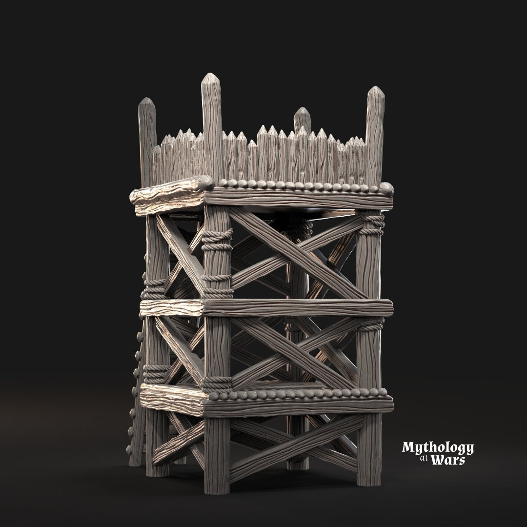 Viking Watchtower by Davale games in 32mm, 28mm, 15mm Scale 3D Printed Scenery for Wargaming Dnd and Warhammer