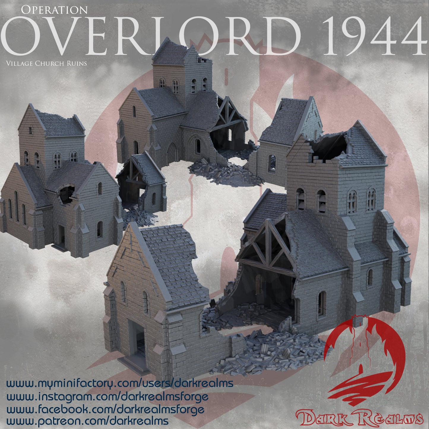 Overlord Church by DarkRealms in 32mm, 28mm, 15mm Scale 3D Printed Scenery for Wargaming Dnd and Warhammer