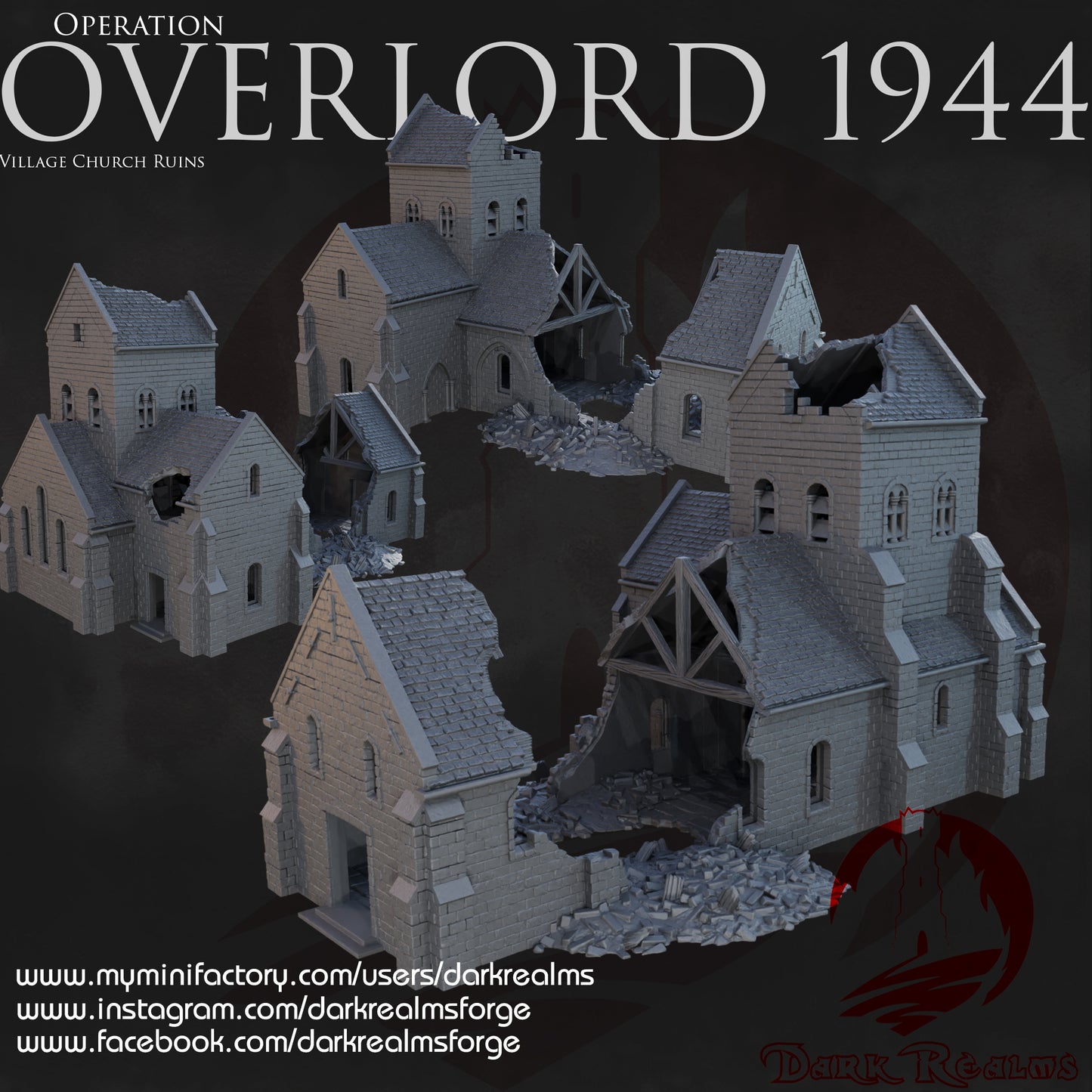 Overlord Church by DarkRealms in 32mm, 28mm, 15mm Scale 3D Printed Scenery for Wargaming Dnd and Warhammer