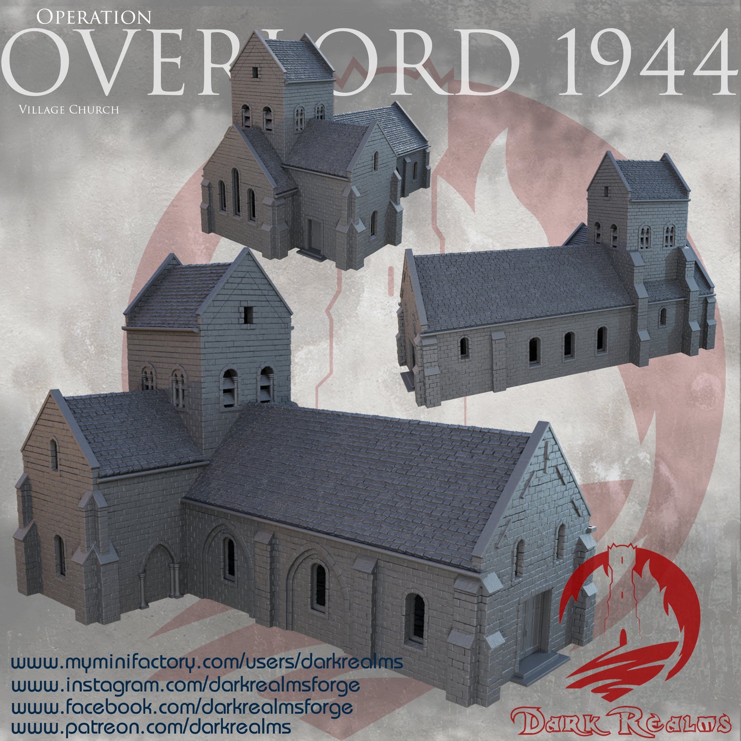 Overlord Church by DarkRealms in 32mm, 28mm, 15mm Scale 3D Printed Scenery for Wargaming Dnd and Warhammer