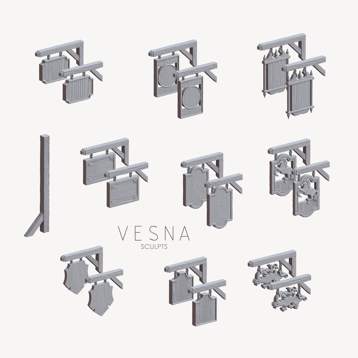 Shop and pub signs 32mm, 28mm, 15mm Scale