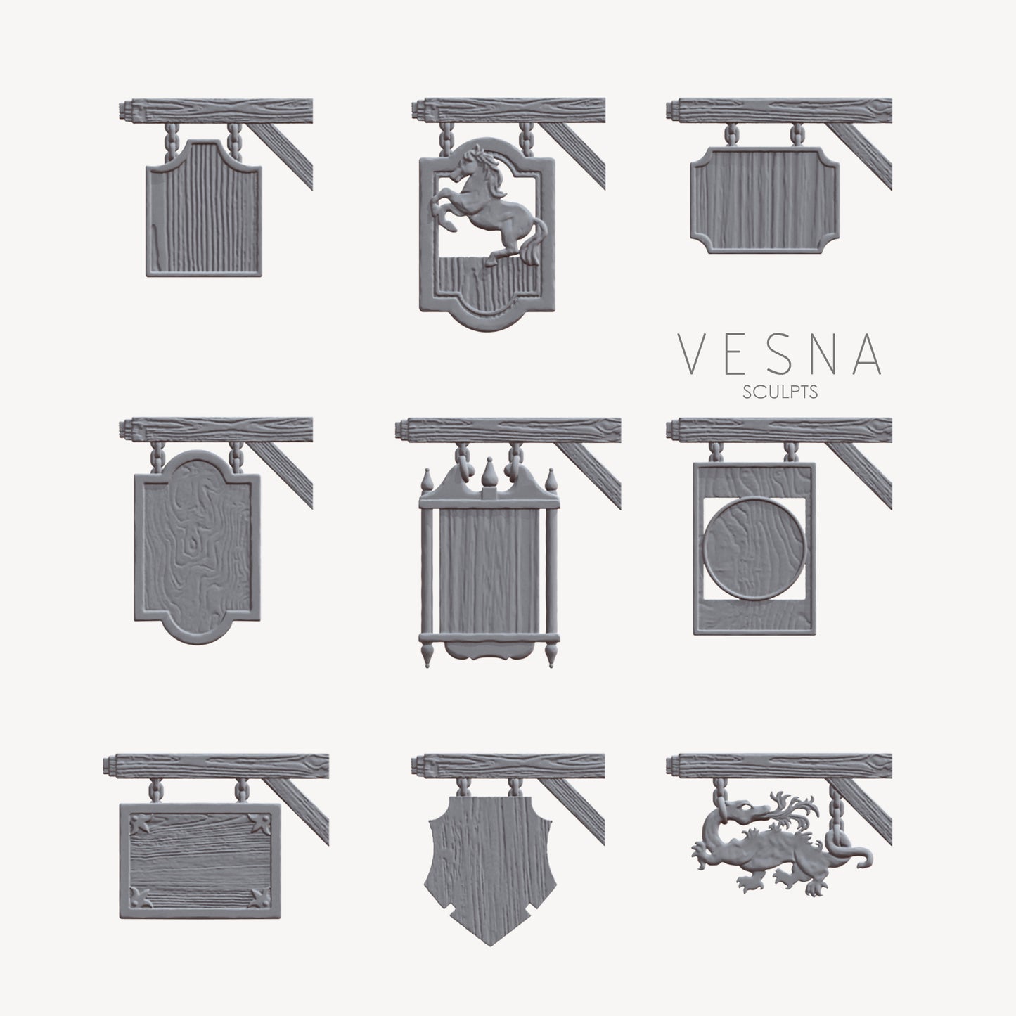 Shop and pub signs 32mm, 28mm, 15mm Scale