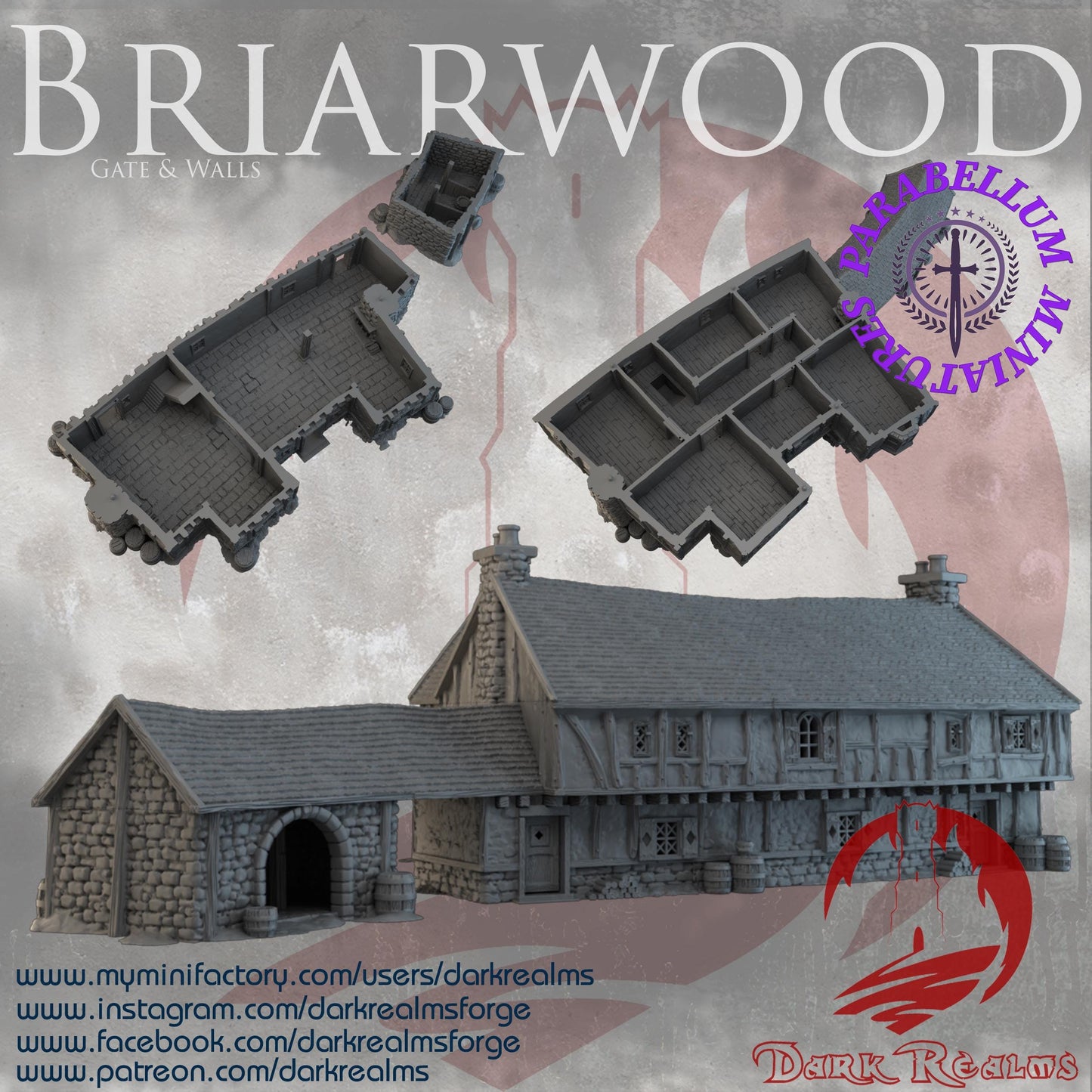 Leaping Frog Inn (Briarwood by DarkRealms) 32mm, 28mm, 15mm Scale 3D Printed Scenery for Wargaming Dnd and Warhammer