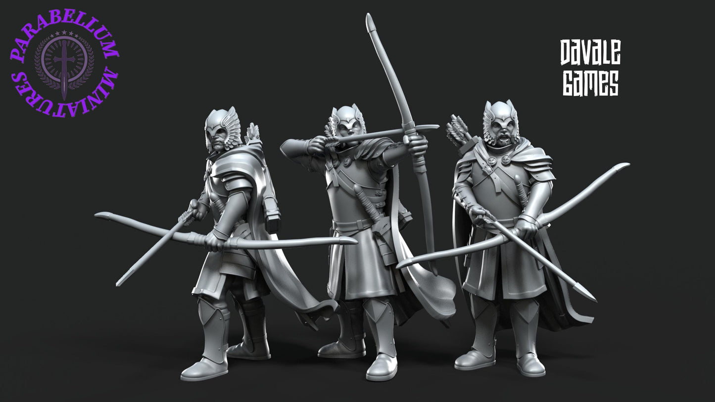 3x Grey Castle guard with long bow