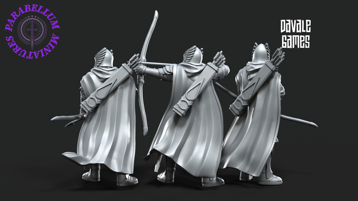 3x Grey Castle guard with long bow