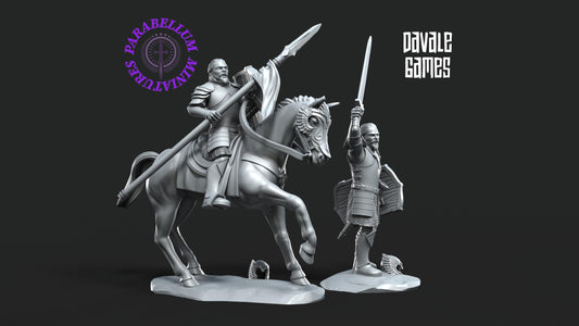 Grey Castle Captain on foot and mounted