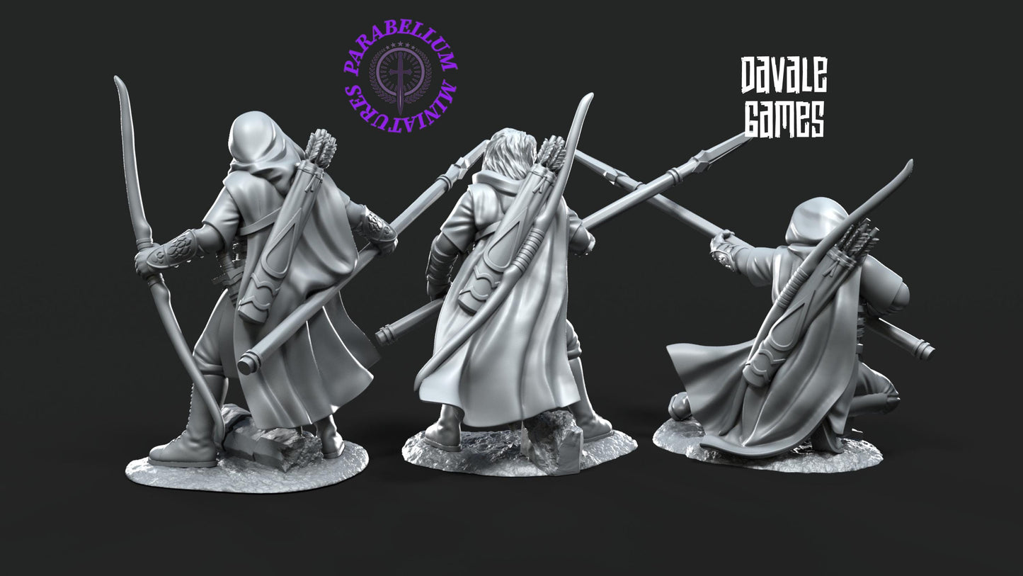 3x Rangers of the Grey Castle with spear and bow
