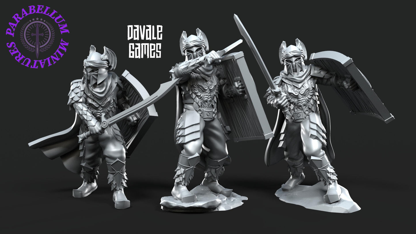 6x Dragon Army Elite with Sword and shield