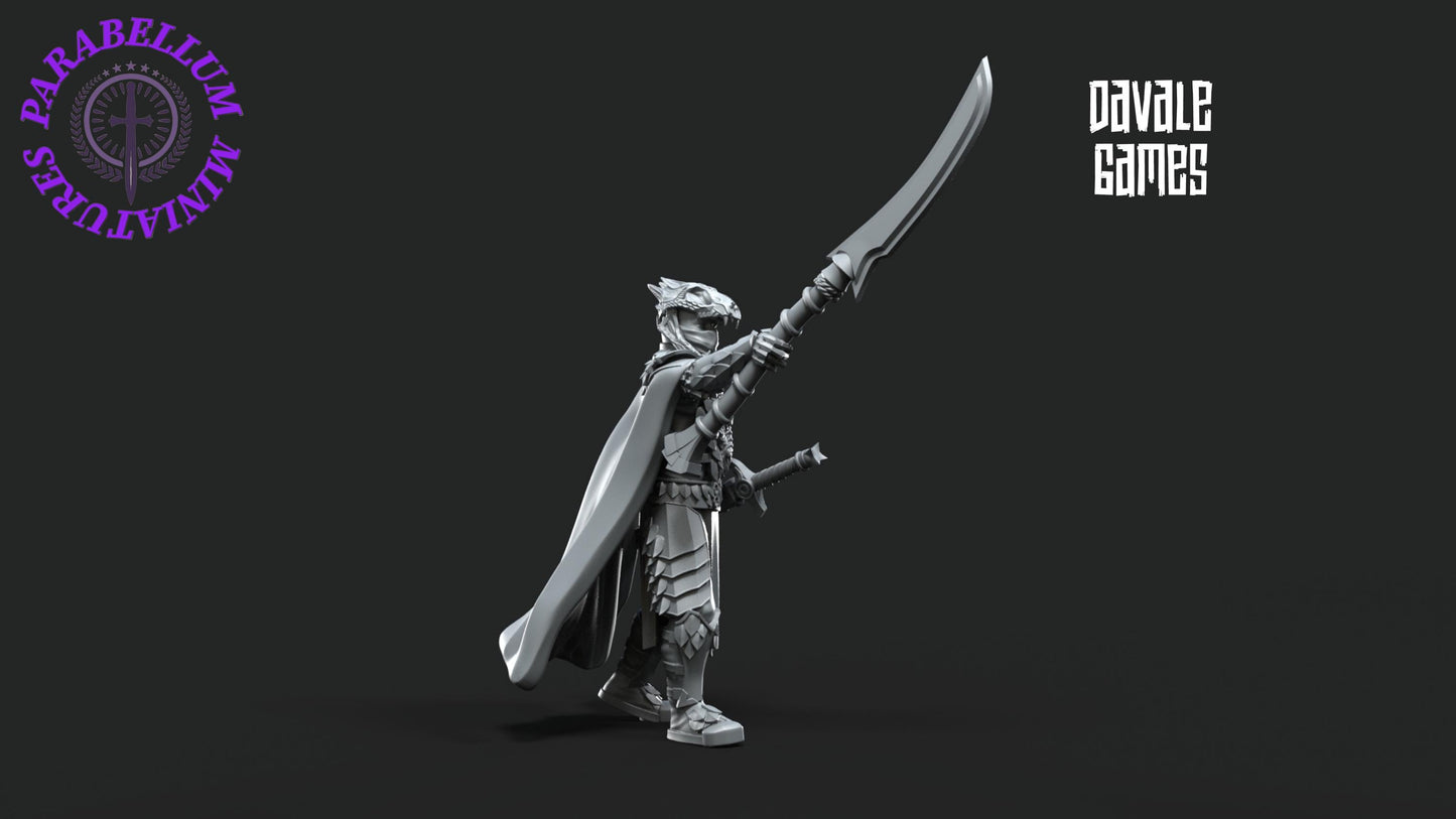 Dragon Army Emperor on palanquin with halberd and sheathed sword - version B