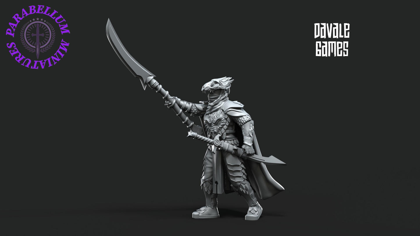 Dragon Army Emperor on palanquin with halberd and sheathed sword - version B