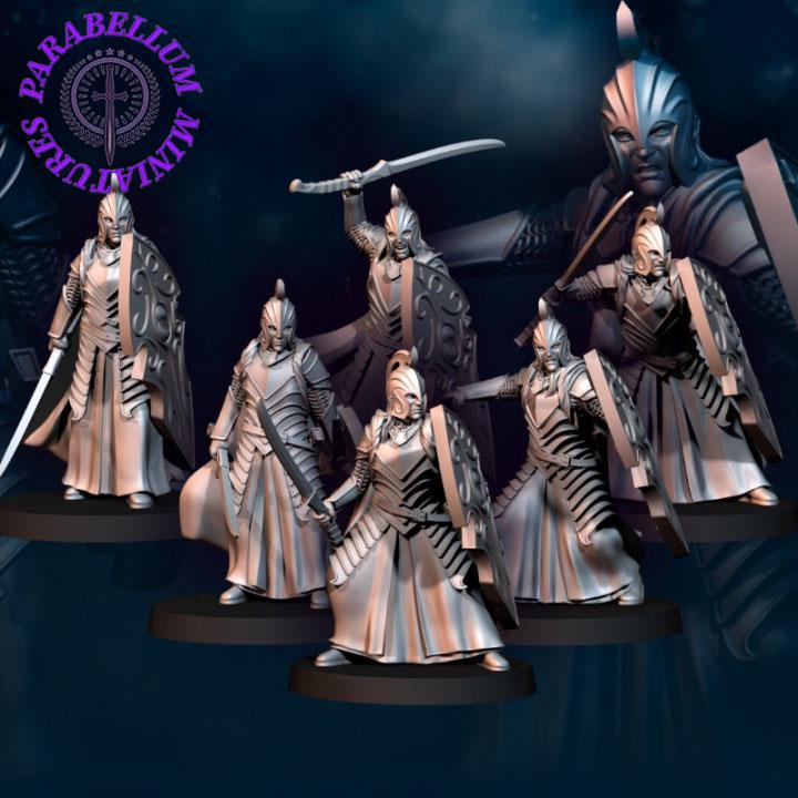 6x Bloody Elf warriors with Sword and Shield