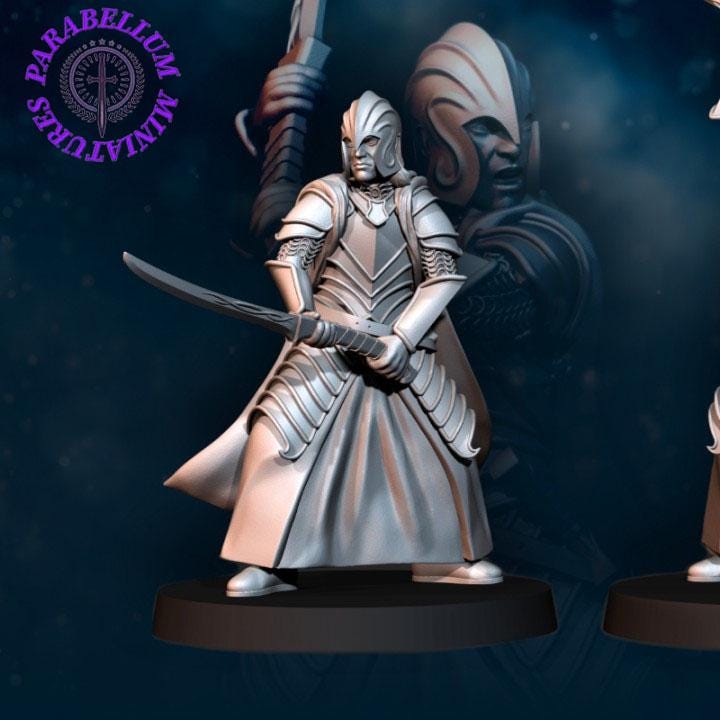 6x Bloody Elf Swordsmen - crest included