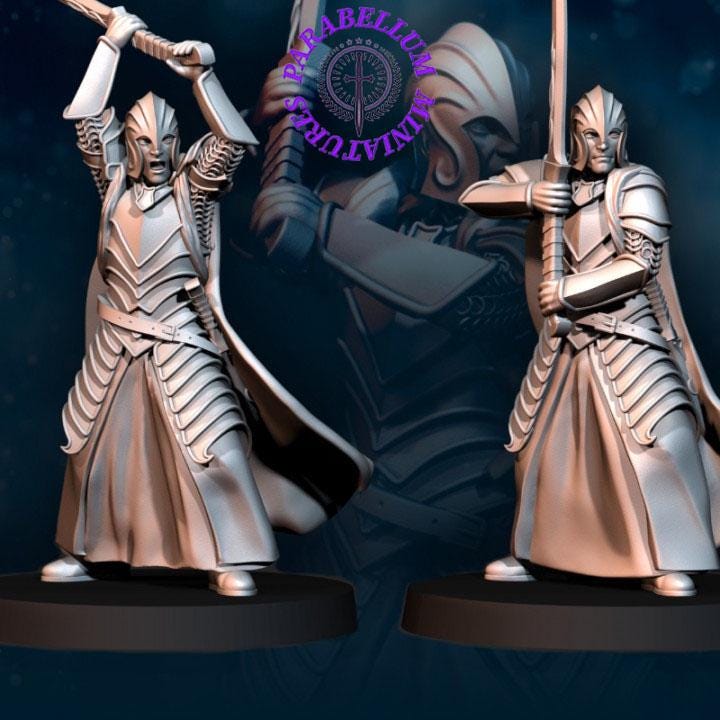 6x Bloody Elf Swordsmen - crest included