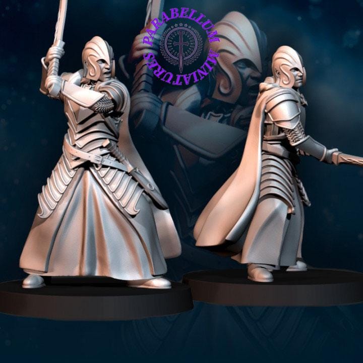 6x Bloody Elf Swordsmen - crest included