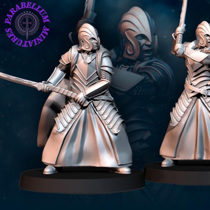 6x Bloody Elf Swordsmen - crest included