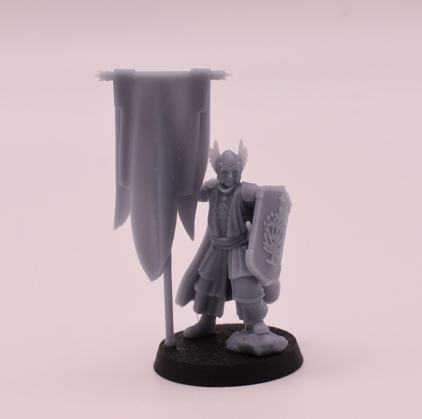 Grey Castle Tree Guard With Banner Foot