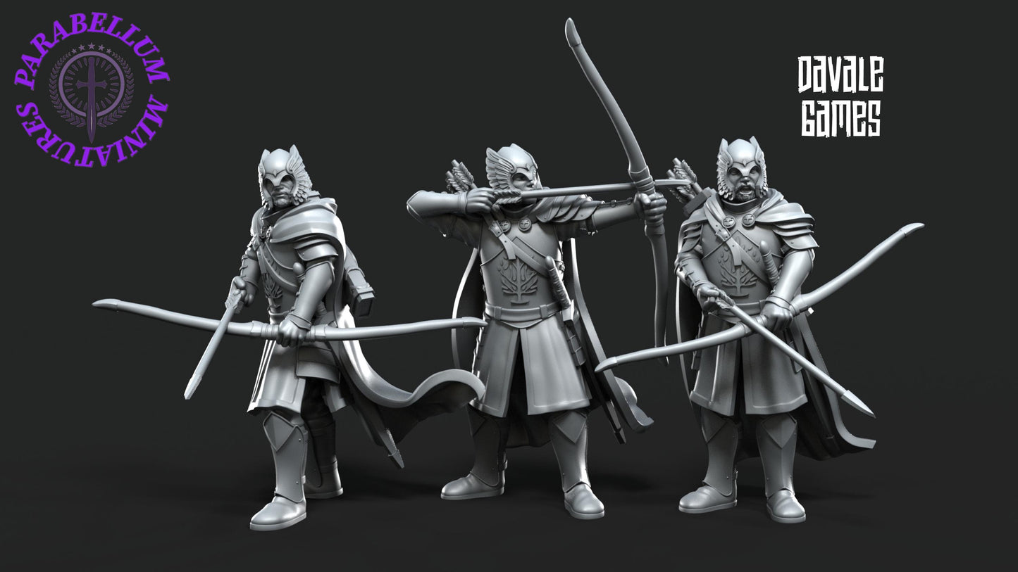 3x Grey Castle guard with long bow