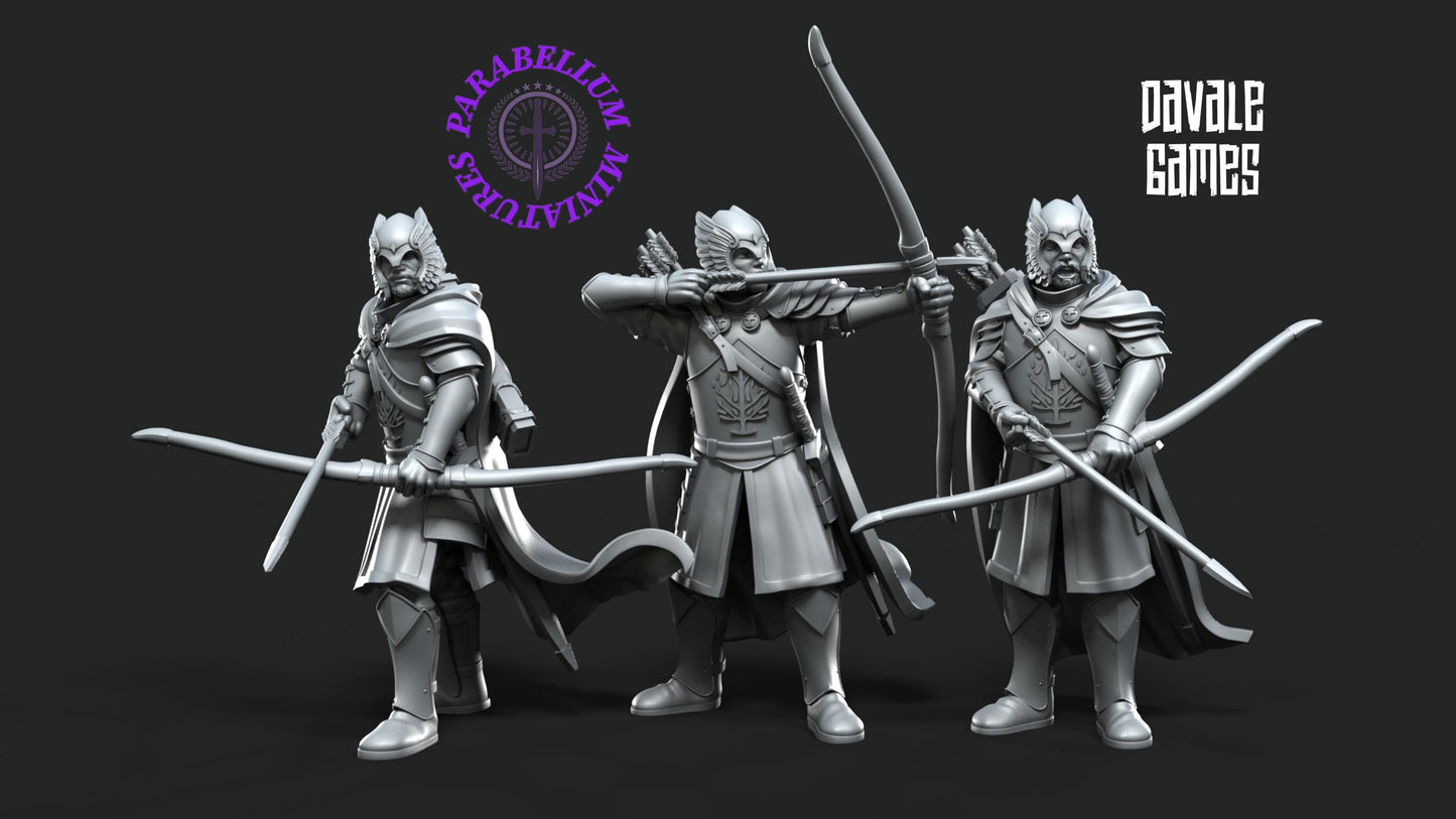 3x Grey Castle guard with long bow