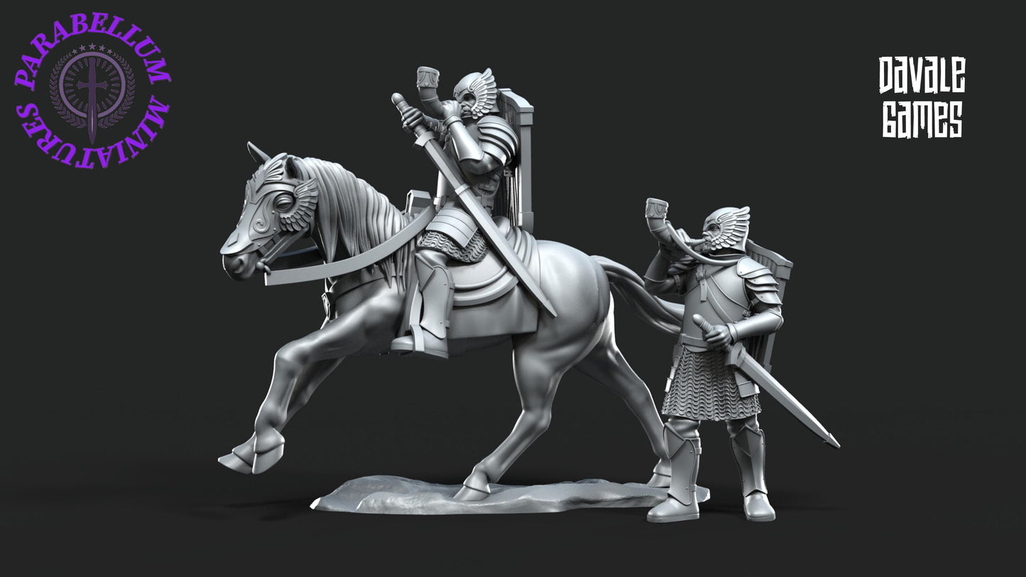 Grey Castle horn Mounted and foot