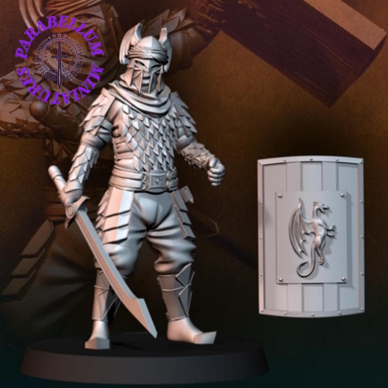 Dragon Army regular warrior with Sword and shield