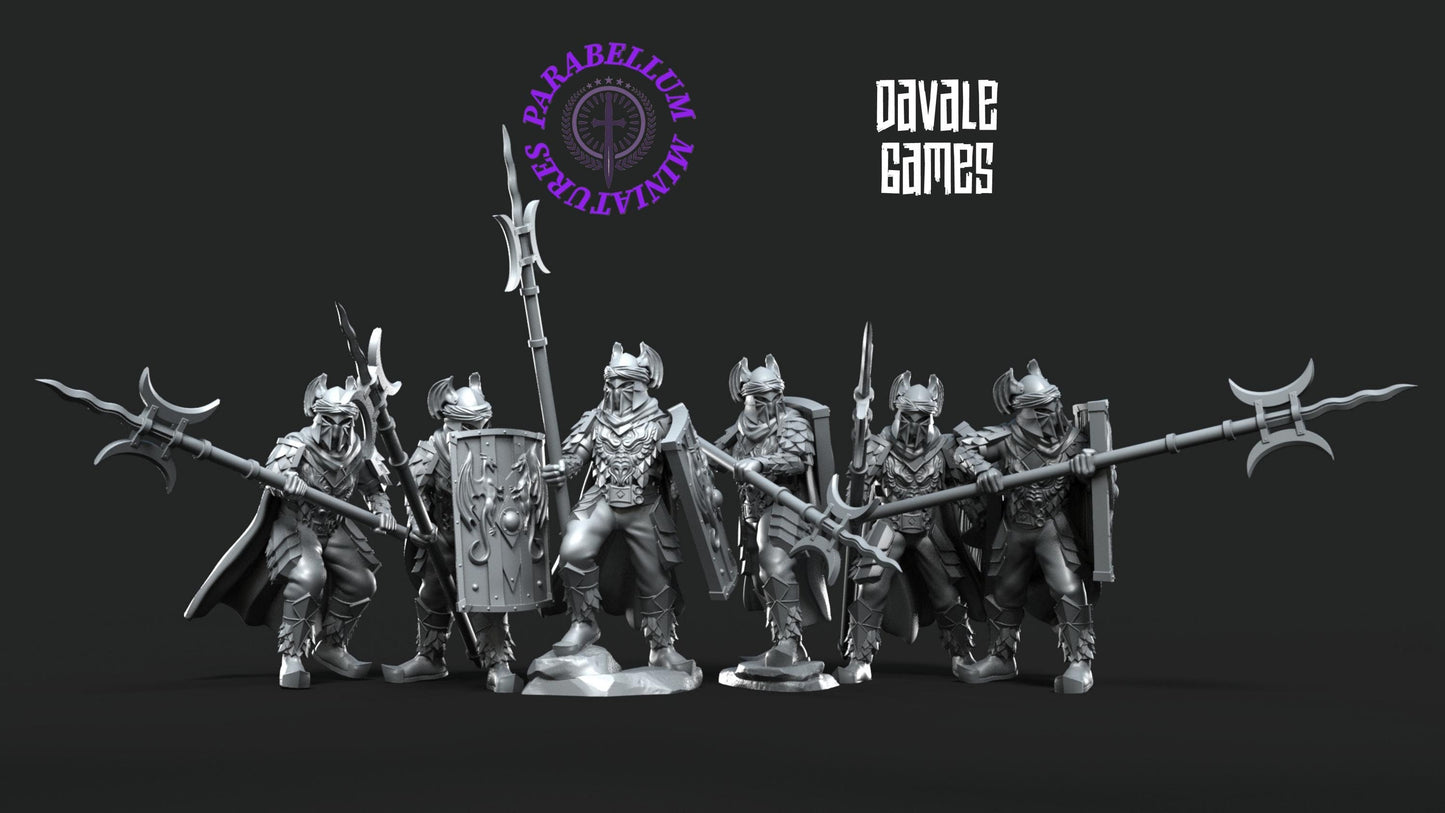 6x Dragon Army Elite Pikemen and shield