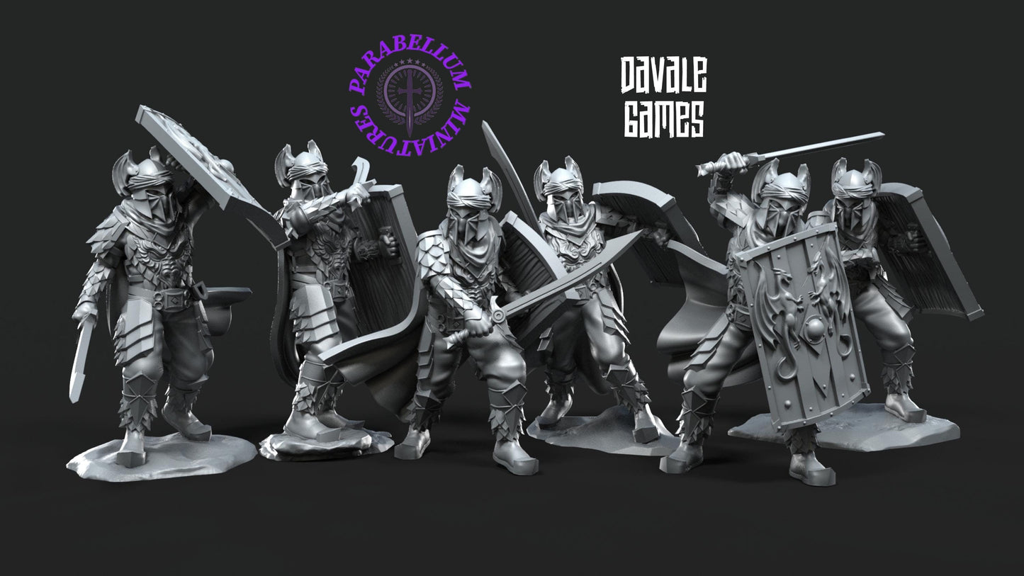 6x Dragon Army Elite with Sword and shield