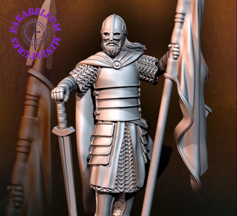 West Human warrior with banner on foot