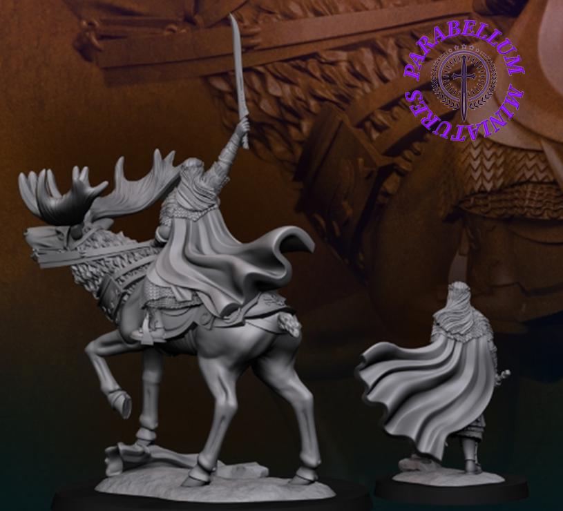 Wood Elf king on foot and elk