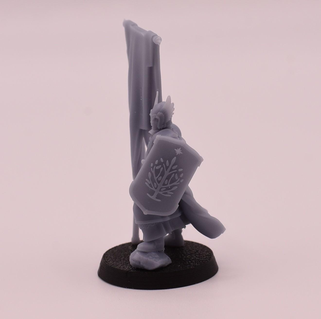 Grey Castle Tree Guard With Banner Foot