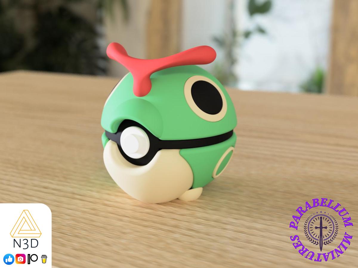 Caterpie, Metapod & Butterfree Evolution Line, Character CritterBall Series Designed by N3D