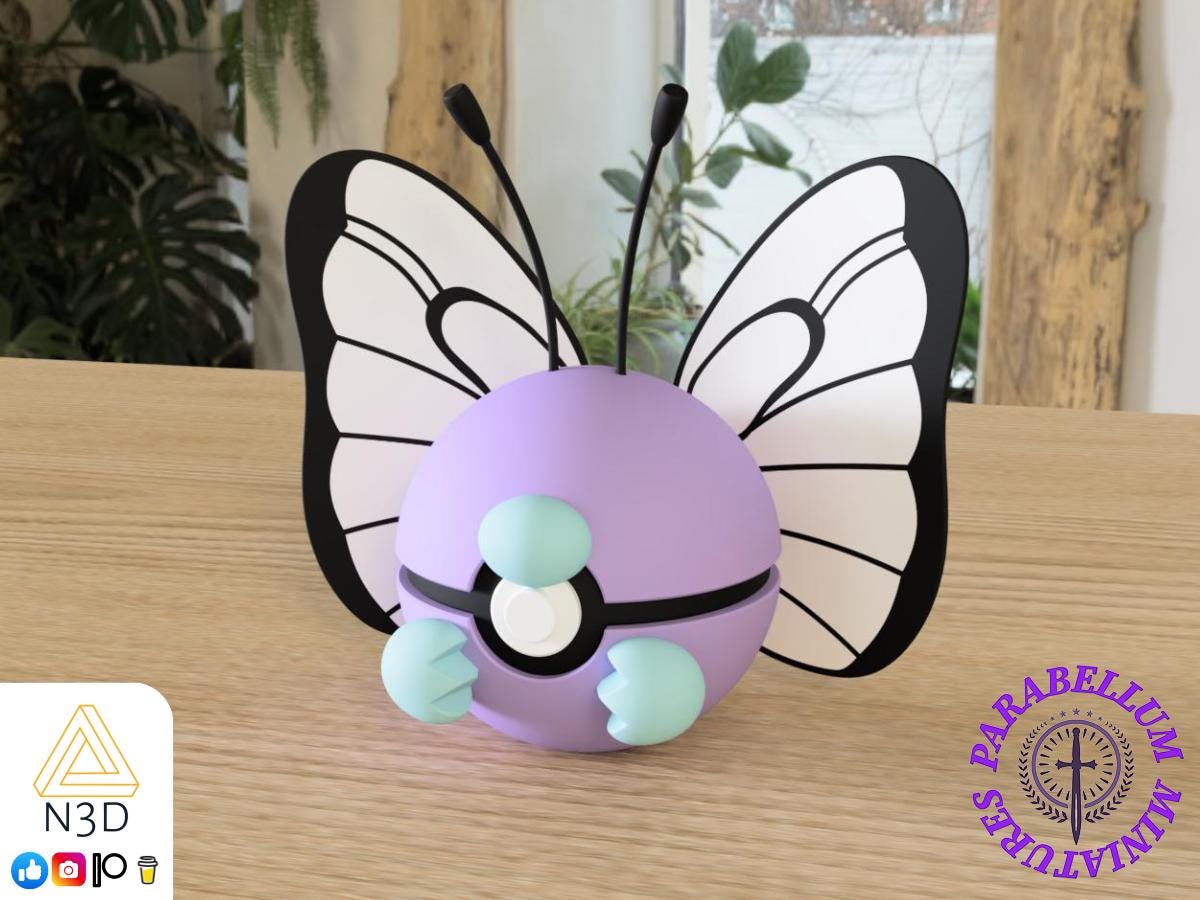 Caterpie, Metapod & Butterfree Evolution Line, Character CritterBall Series Designed by N3D