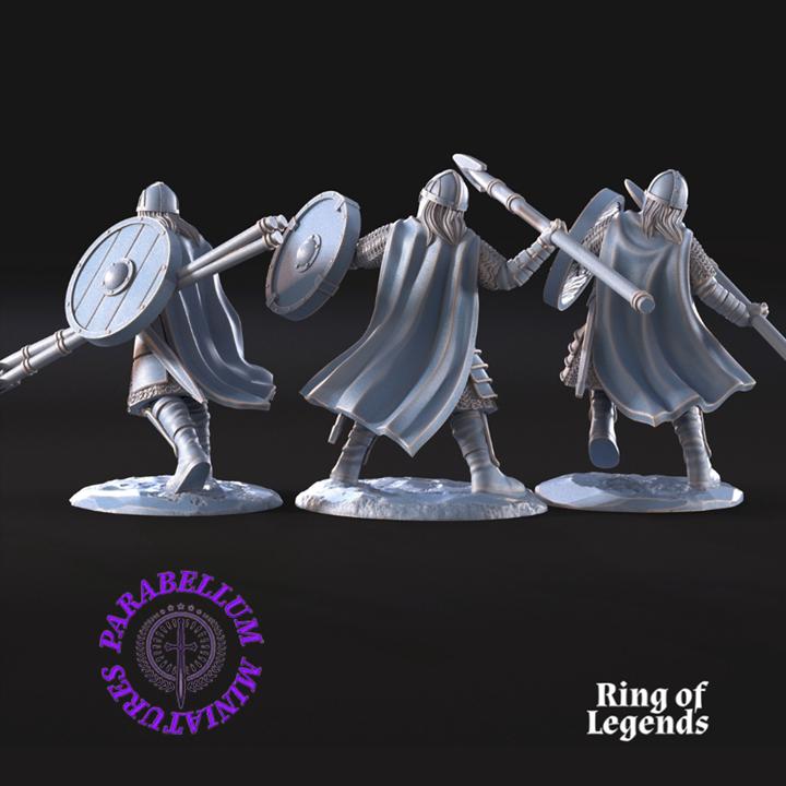 3x West Humans Warriors on foot with throwing spear