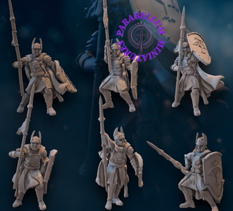 6x Old High Human warriors with spear