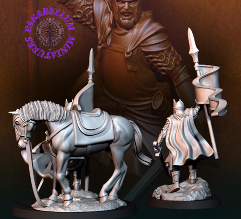 High Human warrior with banner - foot and mounted
