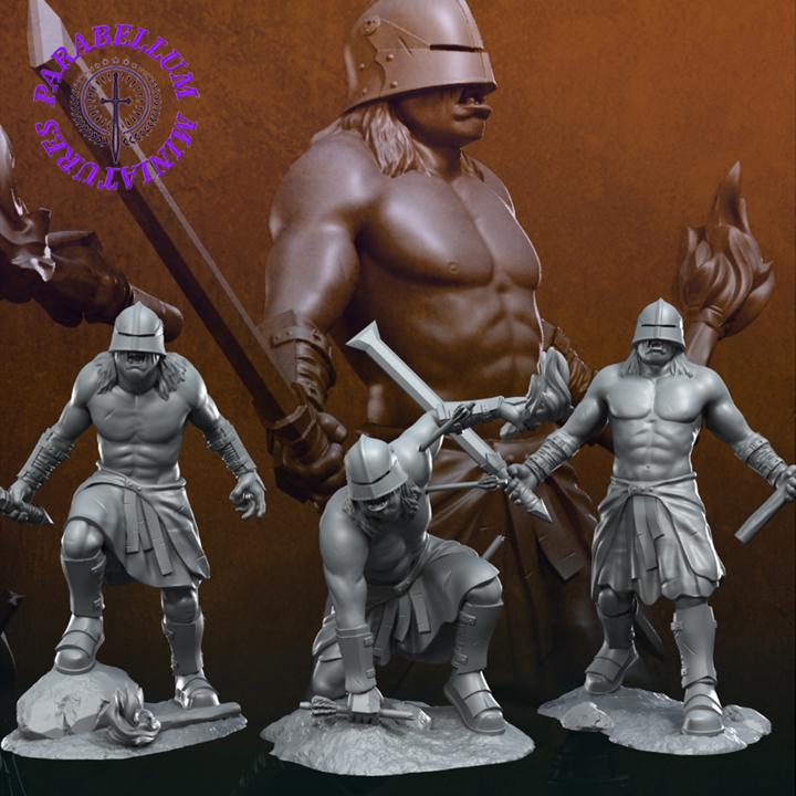 Bloody handed orc berserkers pose 2