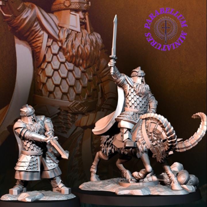 Silver Goat dwarf captain foot and mounted